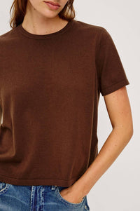 Rails Cotton Cashmere T-Shirt in espresso - women's t-shirt - detail view