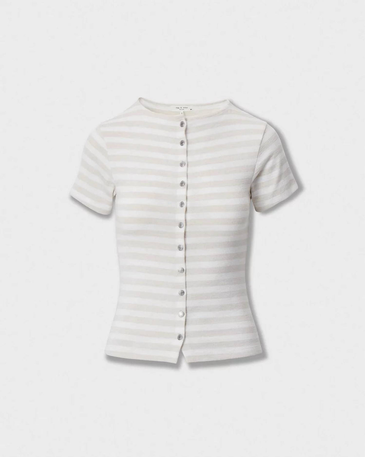Rag & Bone - Knit Strp Button Tee