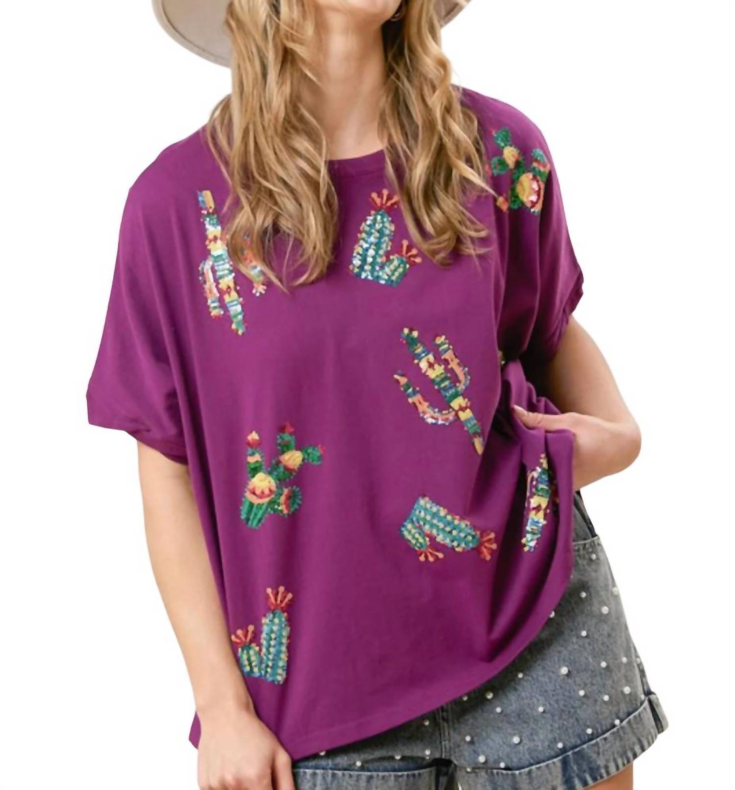 Fantastic Fawn - COLORFUL CACTUS TOP