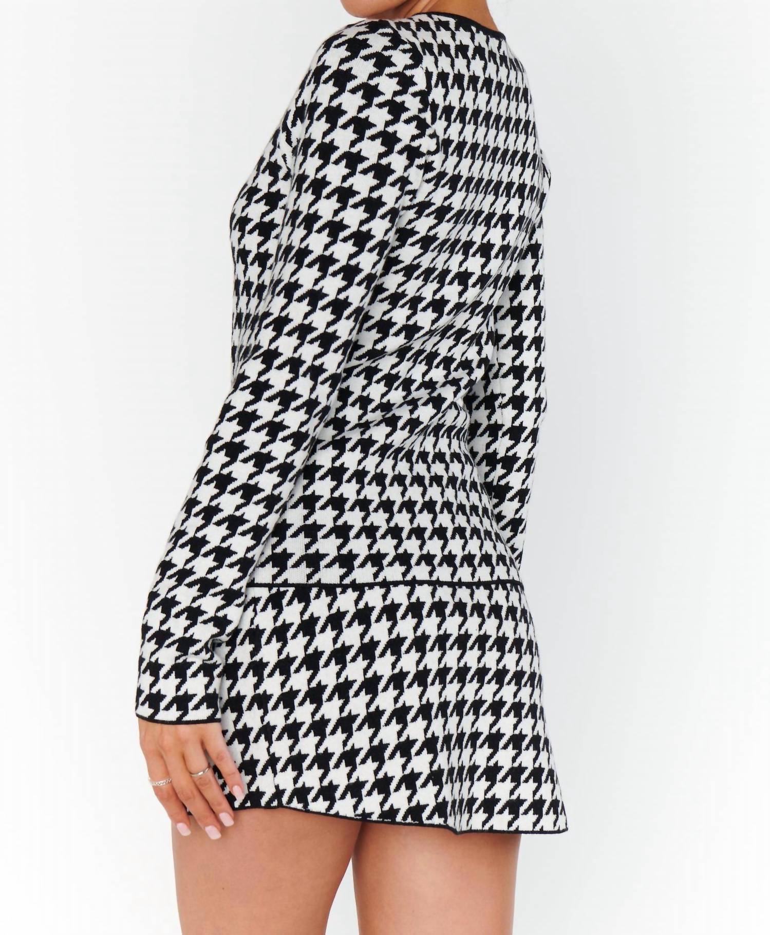 Show Me Your Mumu - Women's Houndstooth Knit Tippi Top