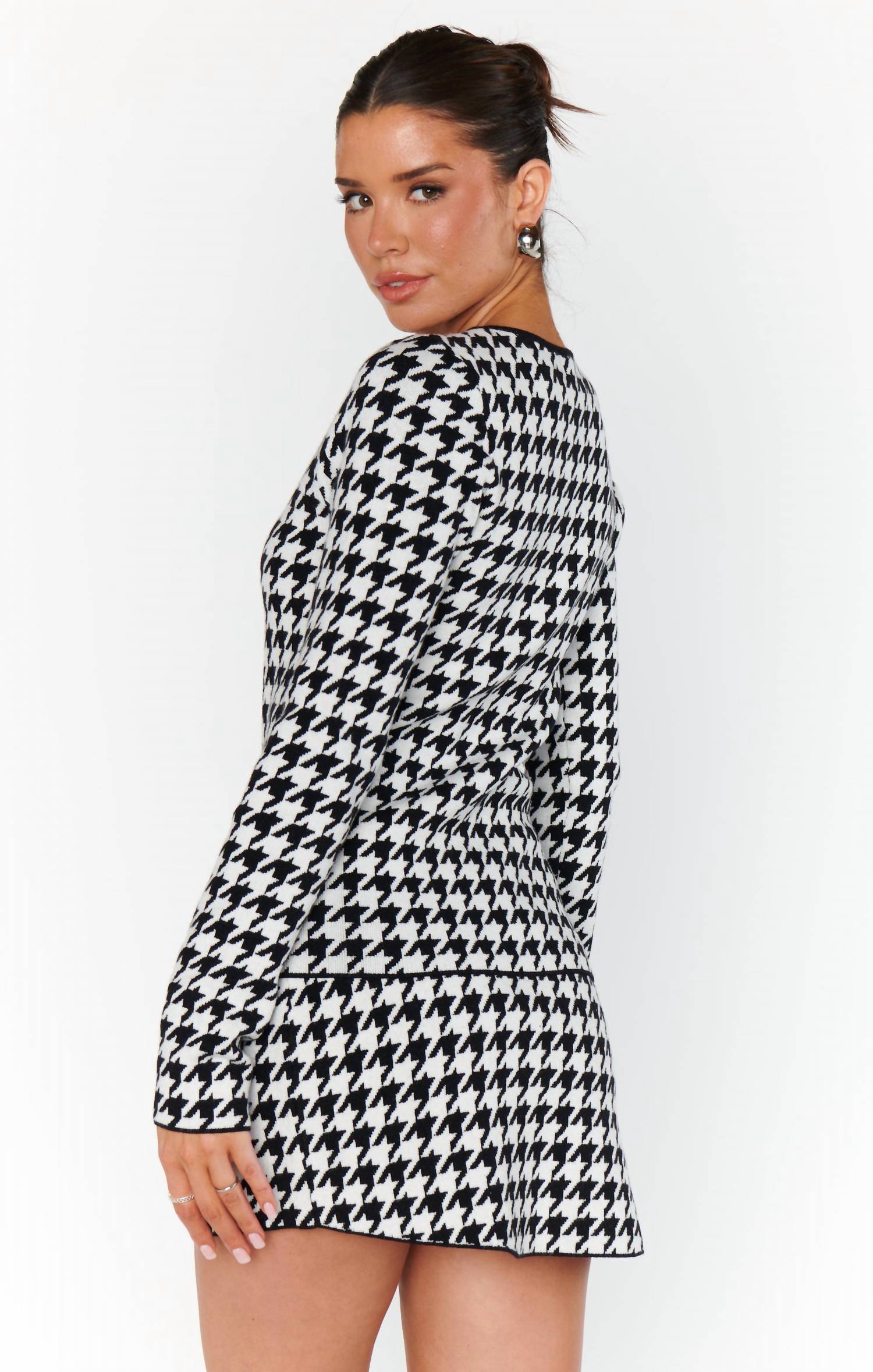 Show Me Your Mumu - Women's Houndstooth Knit Tippi Top