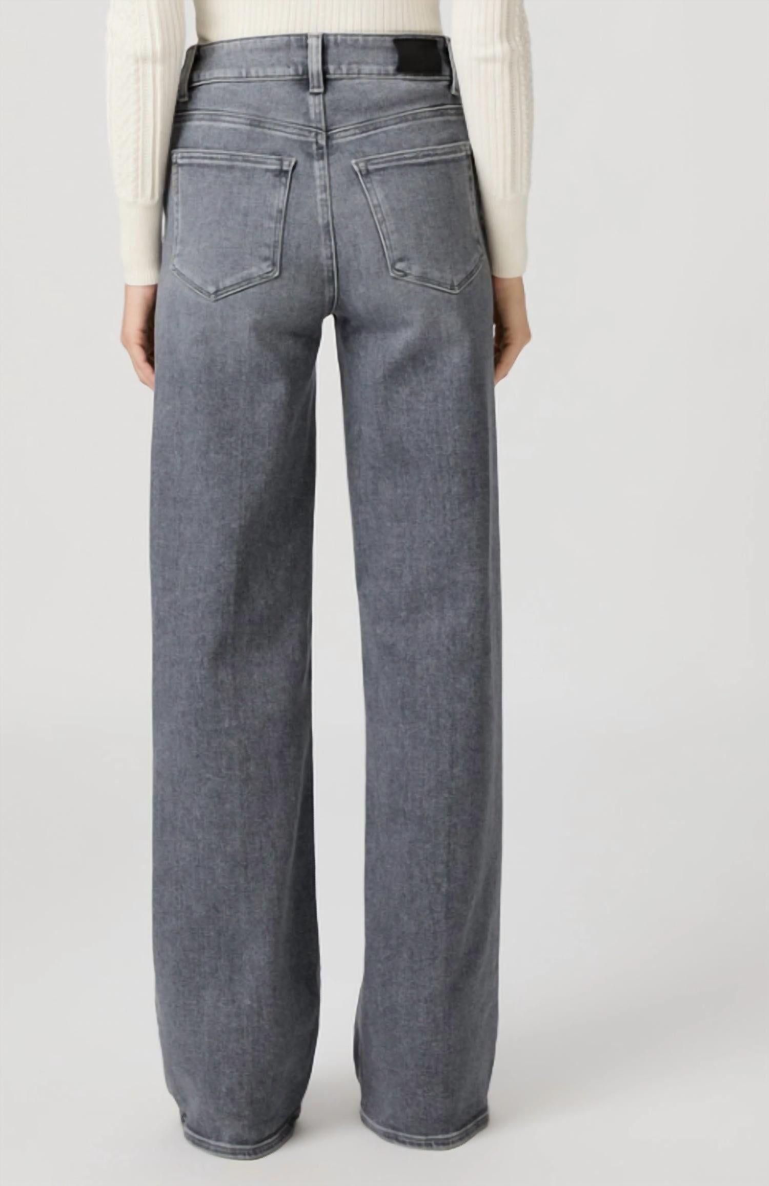 Paige Sasha Wide Leg Jeans in smokey grey 1 - women's jeans - alternate view