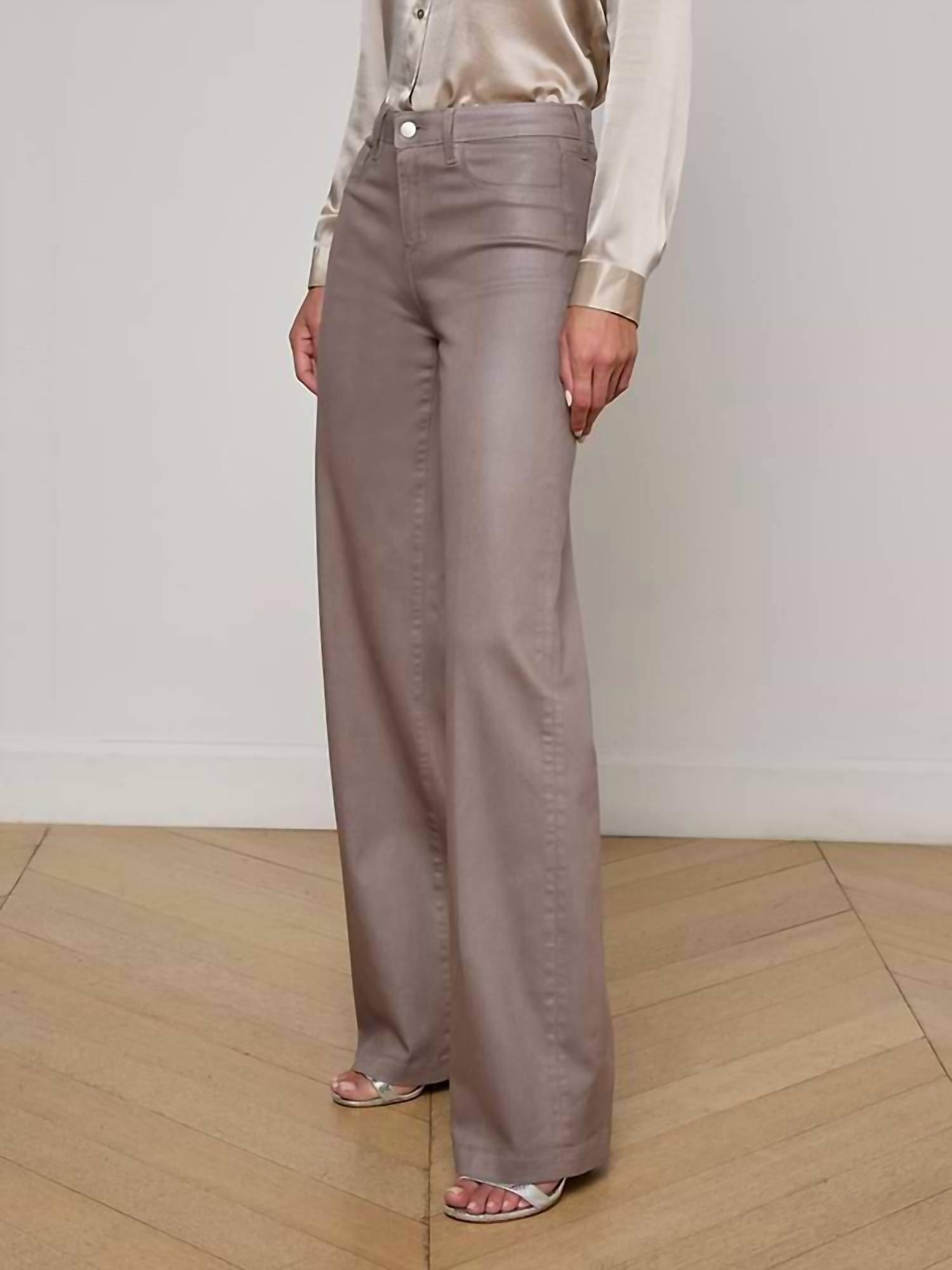 L'Agence - Clayton Coated Wide Leg Jean