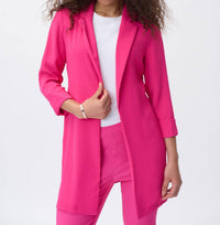 Joseph Ribkoff Danielle Dazzle Longline Blazer in pink - women's jacket