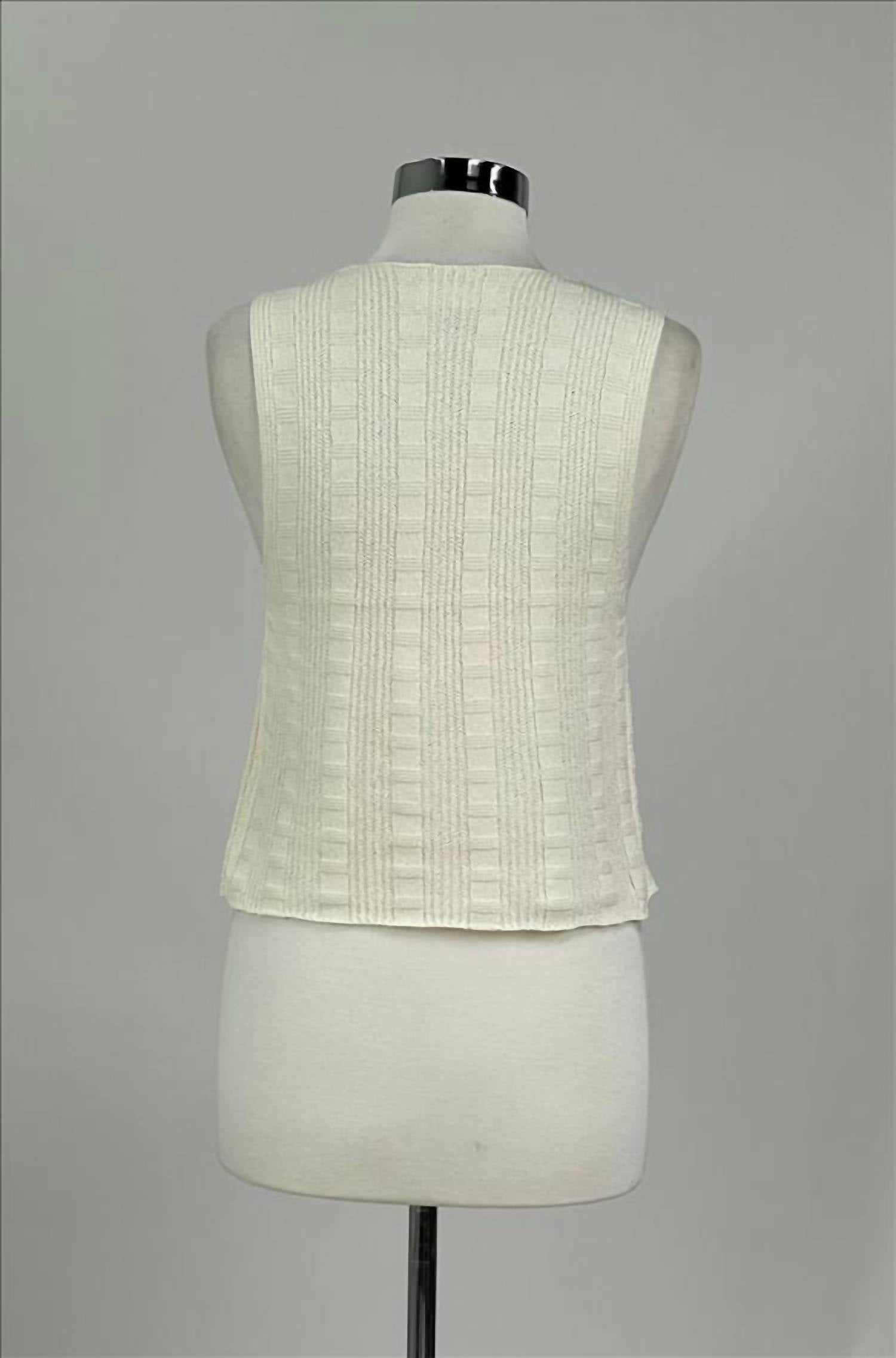 By Together Lori Knit Sweater Vest in cream - women's jacket - view 4