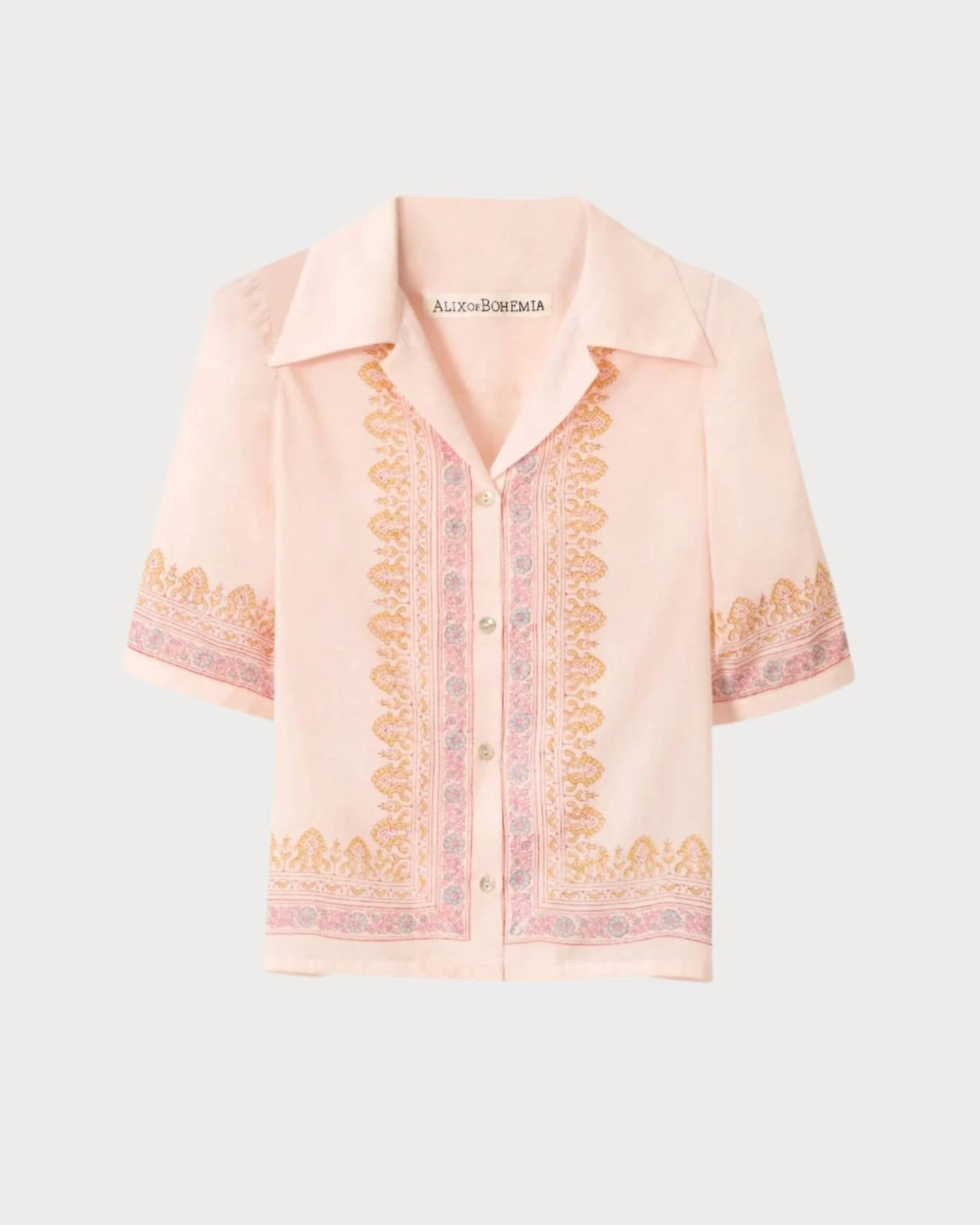 Alix Of Bohemia - Lattice Print Short Sleeve Shirt