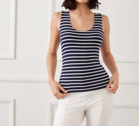 Karen Kane - Stripe Scoop Neck Double Layer Tank