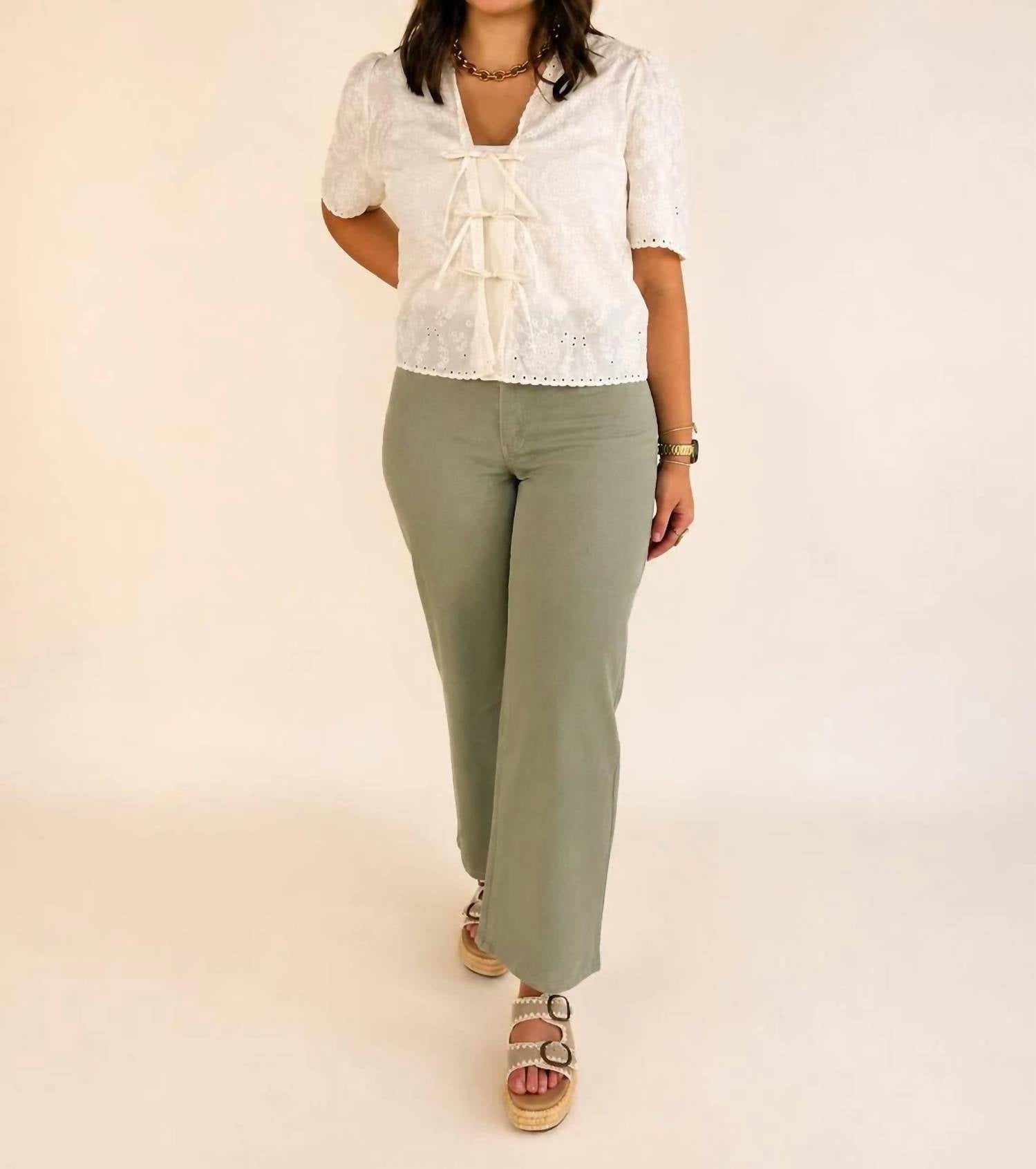 Dear John Denim - Cielo Embroidered Tie Front Blouse