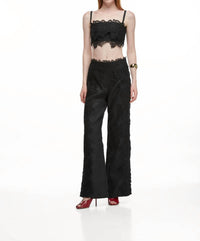 WAIMARI Amanecer Lace Bandeau Crop Top in black - women's shirt - view 5