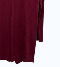 bobi Women's Long Sleeve Tunic Top in dark port - women's long sleeve top - detail view