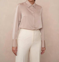 Attentif - Classic Collared Satin Shirt