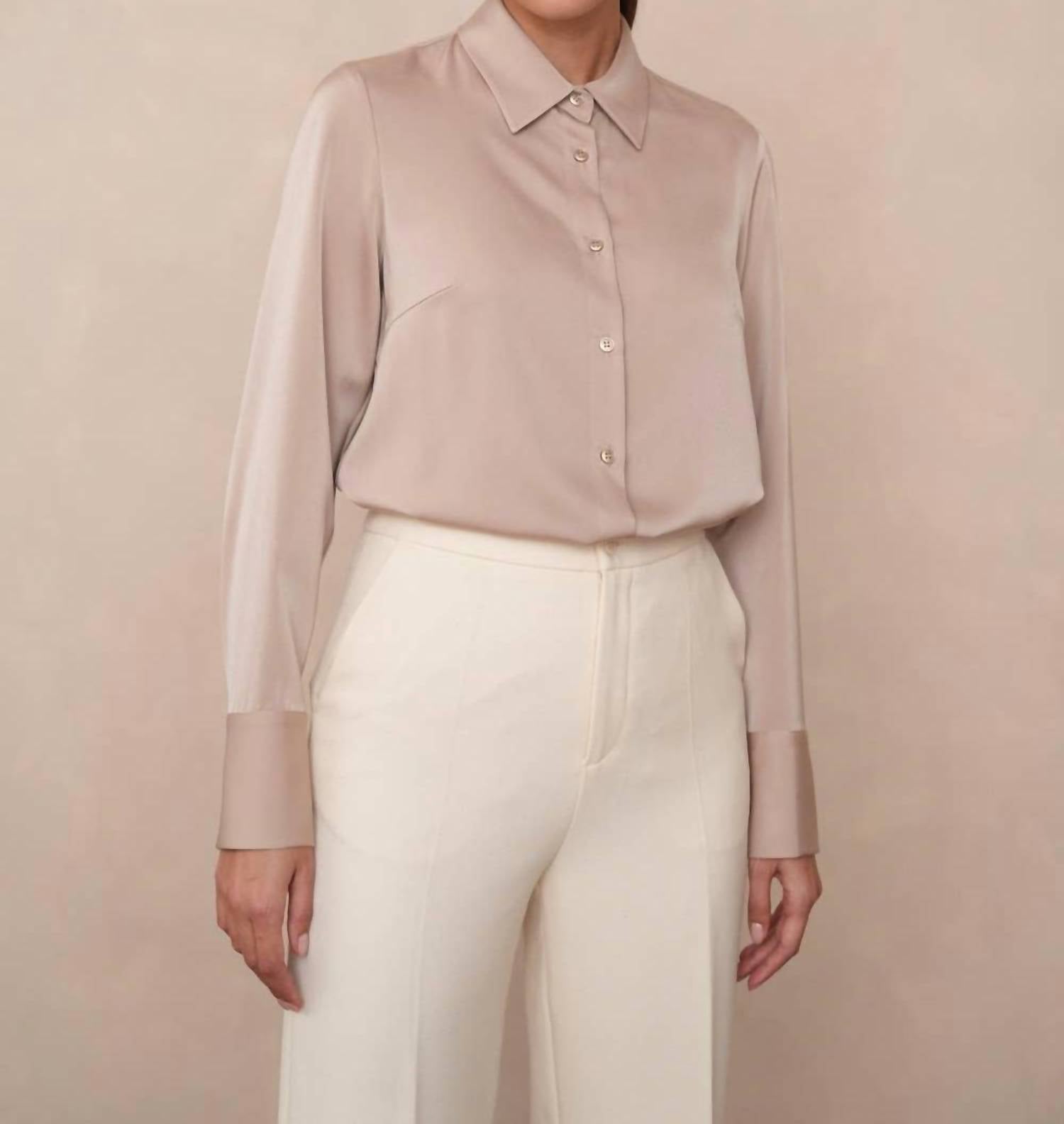 Attentif - Classic Collared Satin Shirt