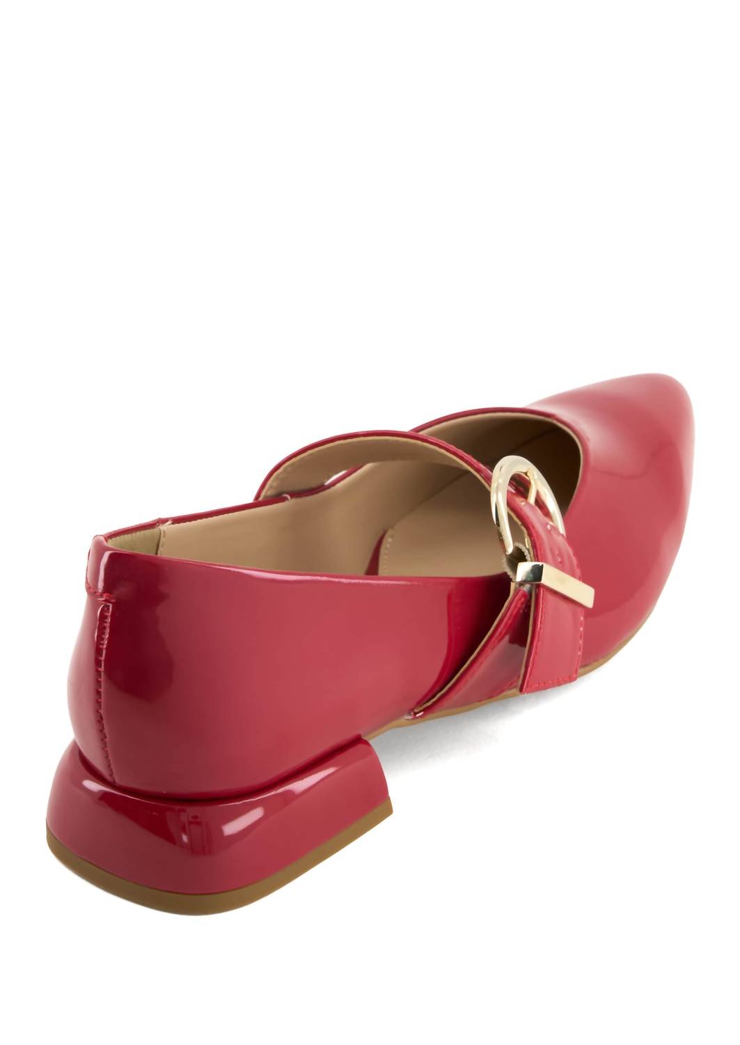 Andrea Women's Low Block Heel Shoes in red - women's shoe - detail view