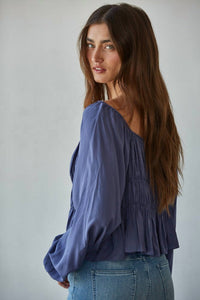 By Together - Long Cap Sleeve Smocked Top