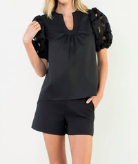 Thml - Eyelet Puff Sleeve Blouse