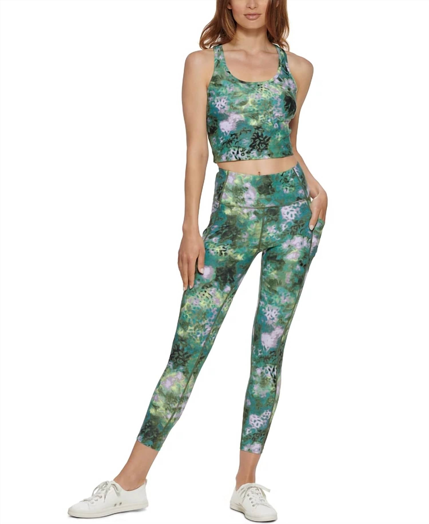 Calvin Klein - Activewear Performance Printed Racerback Cropped Tank Top