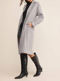 Z Supply Mason Luxe Coat in classic heather grey - women's jacket - alternate view
