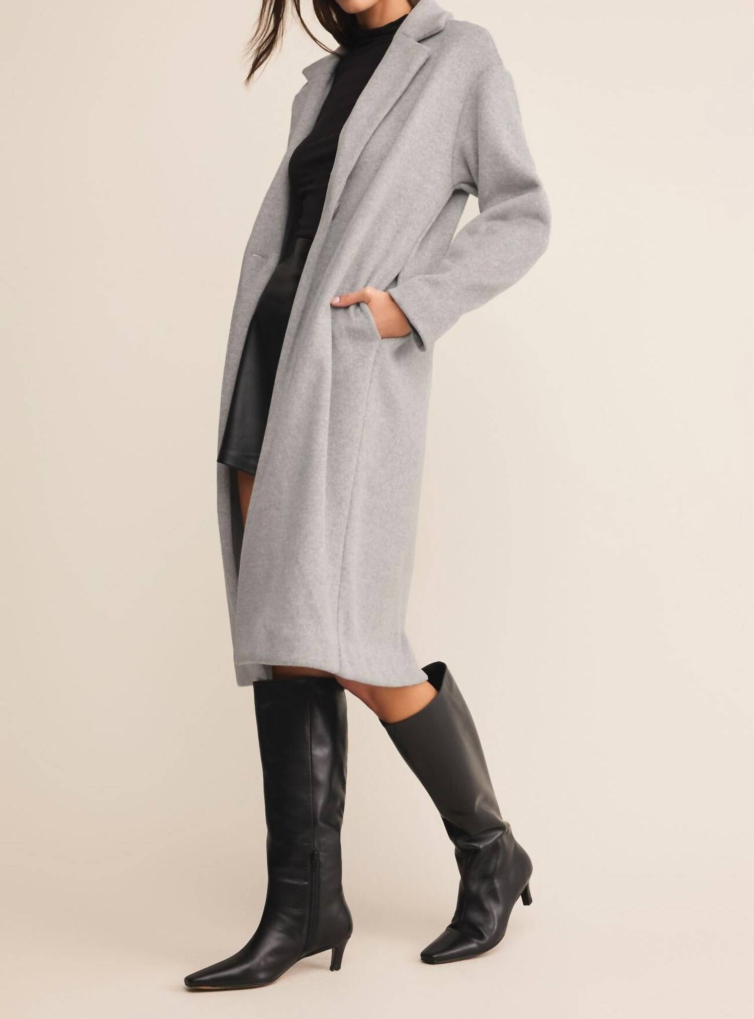 Z Supply Mason Luxe Coat in classic heather grey - women's jacket - alternate view