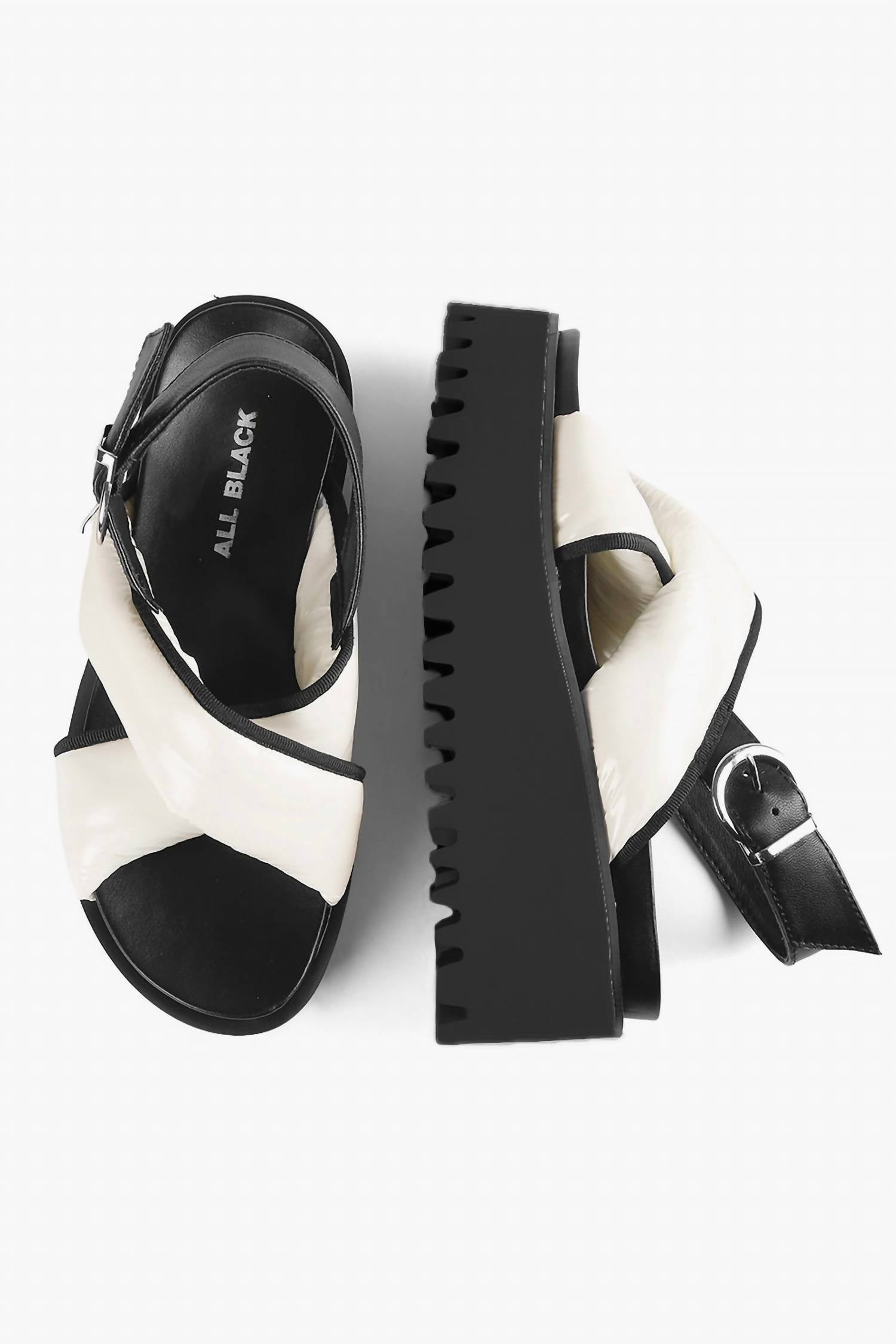 All Black - Women's Puffy Flatform Sandal