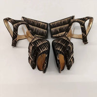 Salvatore Ferragamo - Women's Violet Laminated Leather Heeled Sandals