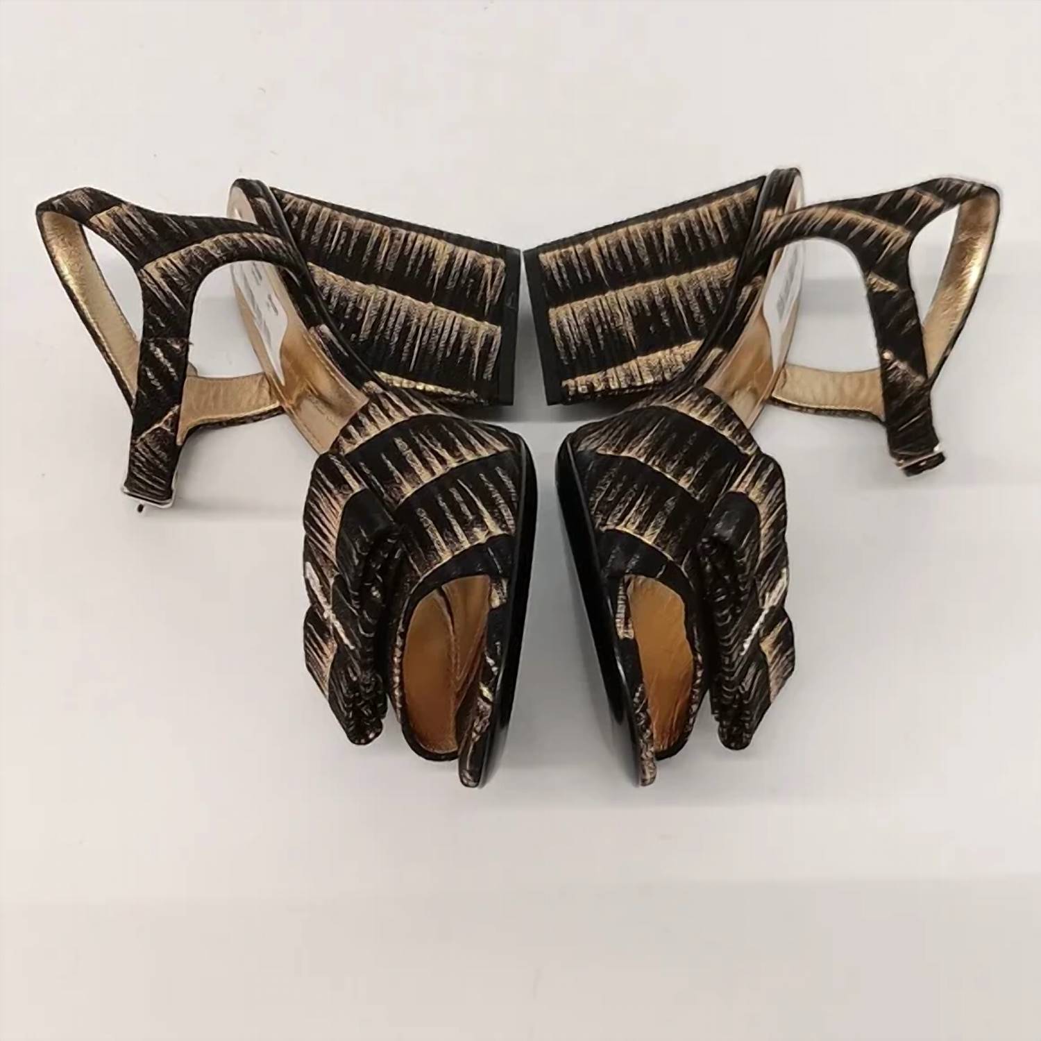 Salvatore Ferragamo - Women's Violet Laminated Leather Heeled Sandals