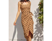 Dress Forum - Polka Dot Tulip Hem Midi Wrap Dress