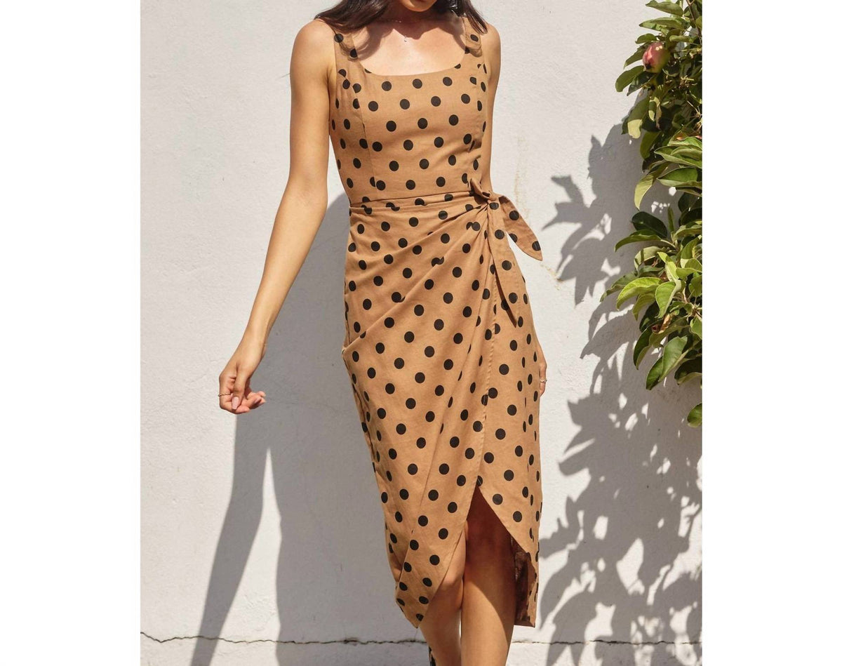 Dress Forum - Polka Dot Tulip Hem Midi Wrap Dress