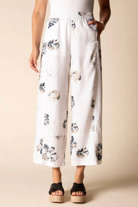 Habitat - Linen Floral Seamed Crop Pant