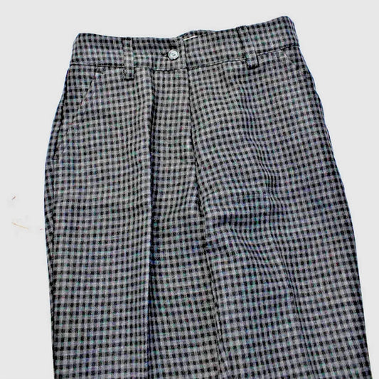 Something Navy - Women's Plaid Cropped Trousers