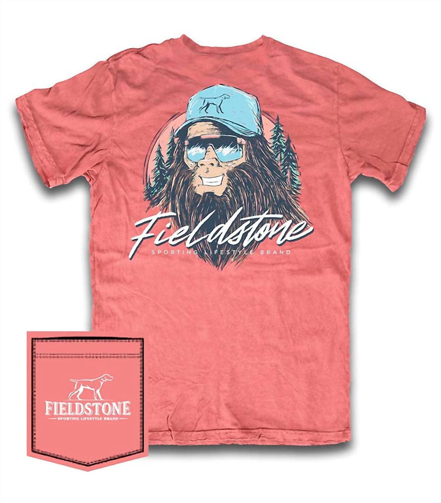 Fieldstone Bigfoot Tee in red - men's t-shirt - alternate view