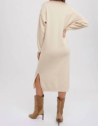Bluivy - Button Front Midi Sweater Dress