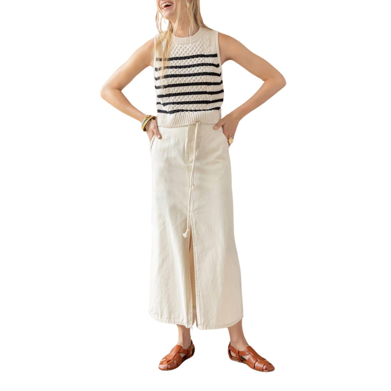 Lilla P - Cropped Cable tank Sweater