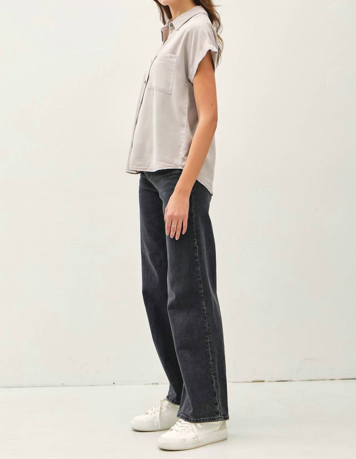 Be Cool - Dolman Button Down Short Sleeve Shirt