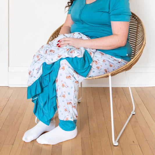 Laree + Co. - Griffin Butterflies Bamboo Ruffle Toddler Blanket