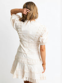 Karlie - Lace Trim V-neck Dress