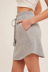 Hem & Thread - Raw Hem Sweatshirt Skirt