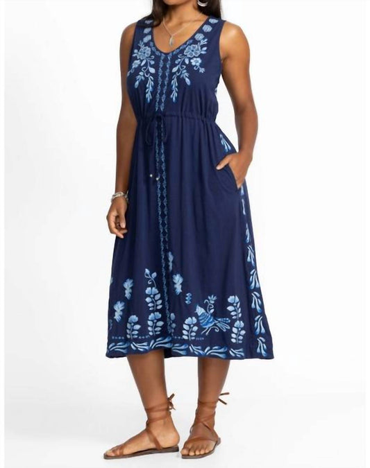 Johnny Was - Yadira V‑neck Drawstring Knit Dress - Plus