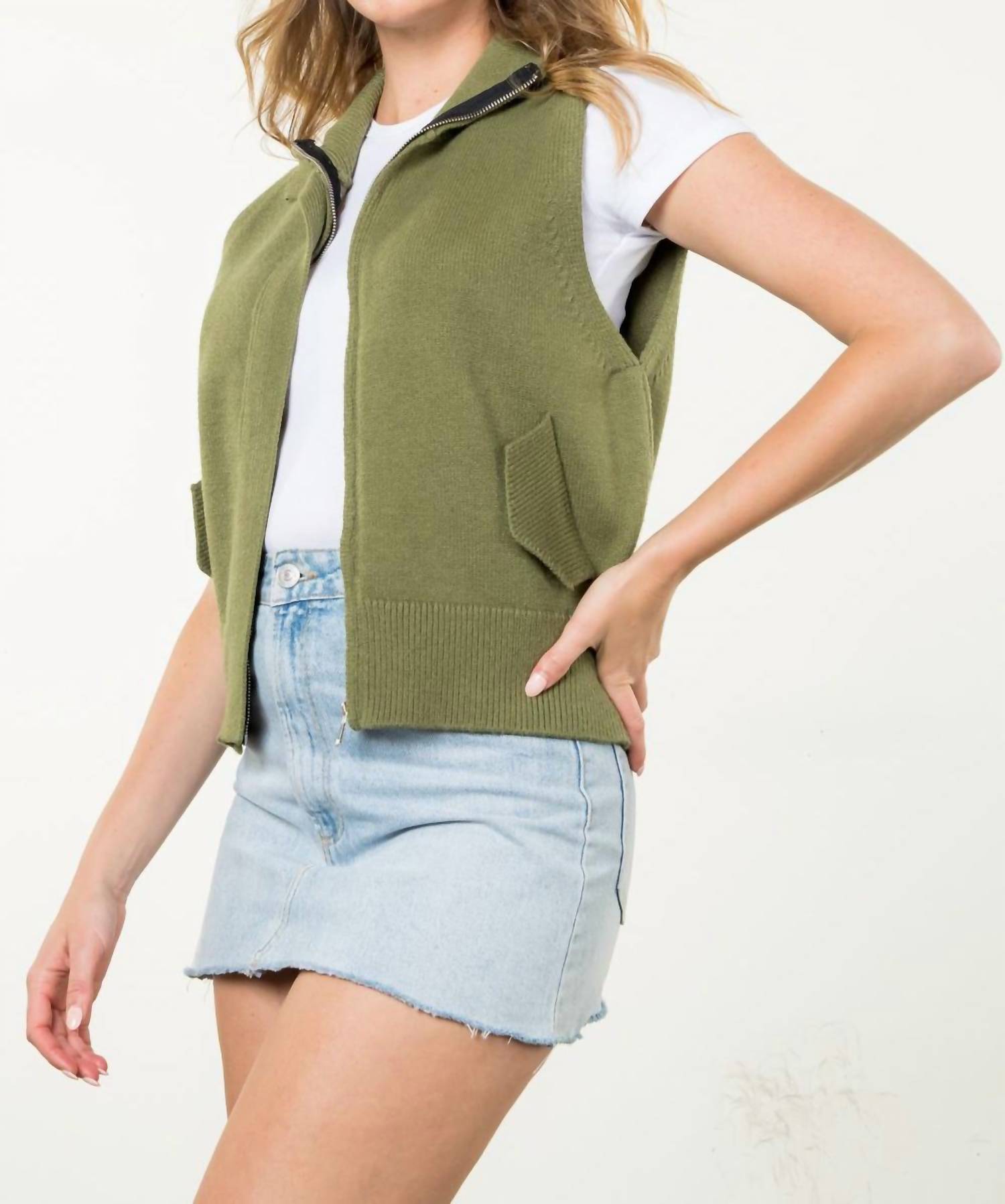 Thml - Zip-up Sweater Vest