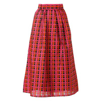 EMILY LOVELOCK Women's Maya Maxi Skirt in crimson - women's skirt - detail view