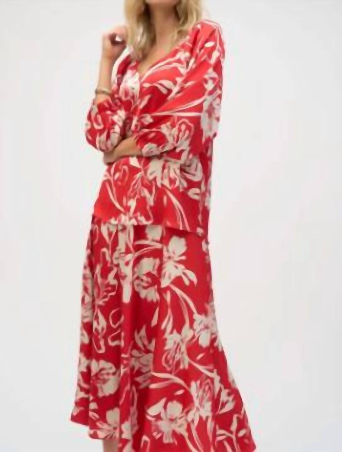 Joseph Ribkoff - Floral V-neck Pullover Top