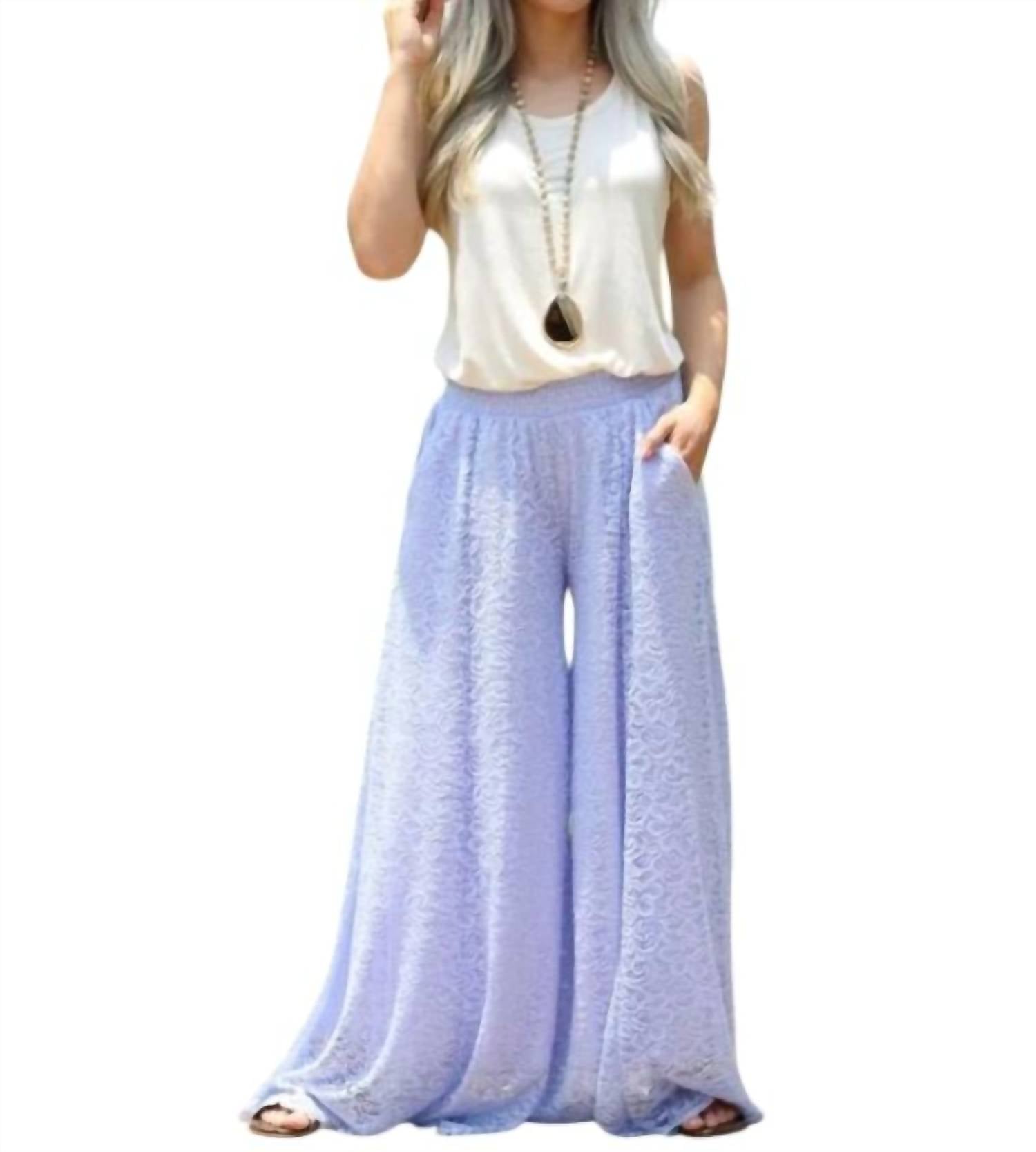 L&B Creations - Wide Leg Floral Lace Palazzo Pants