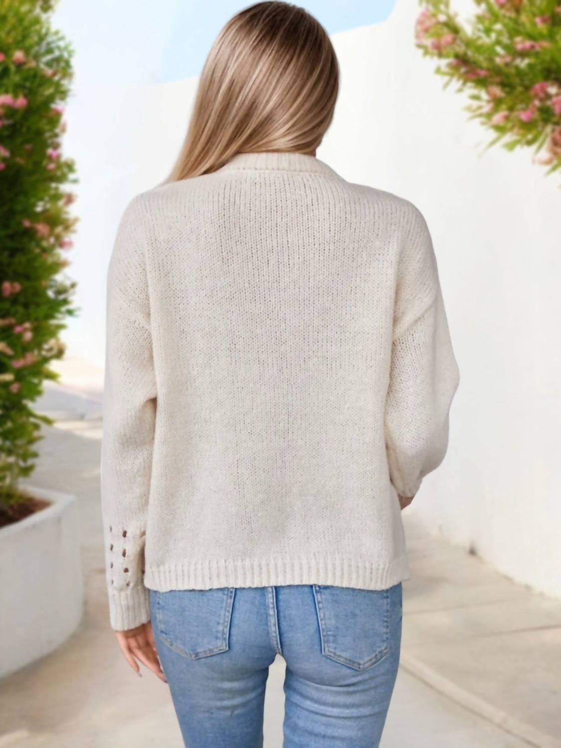 Anna-Kaci - Lace Openwork Sweater