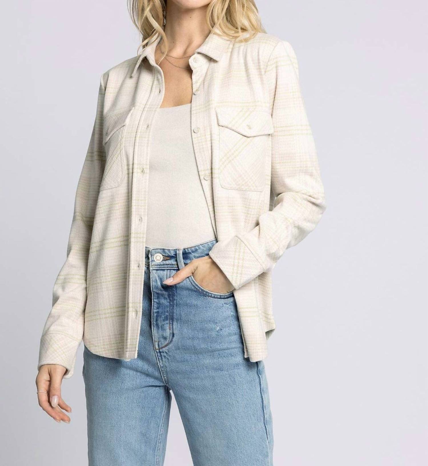 Thread & Supply Cassian Shacket in cream multi plaid - women's jacket