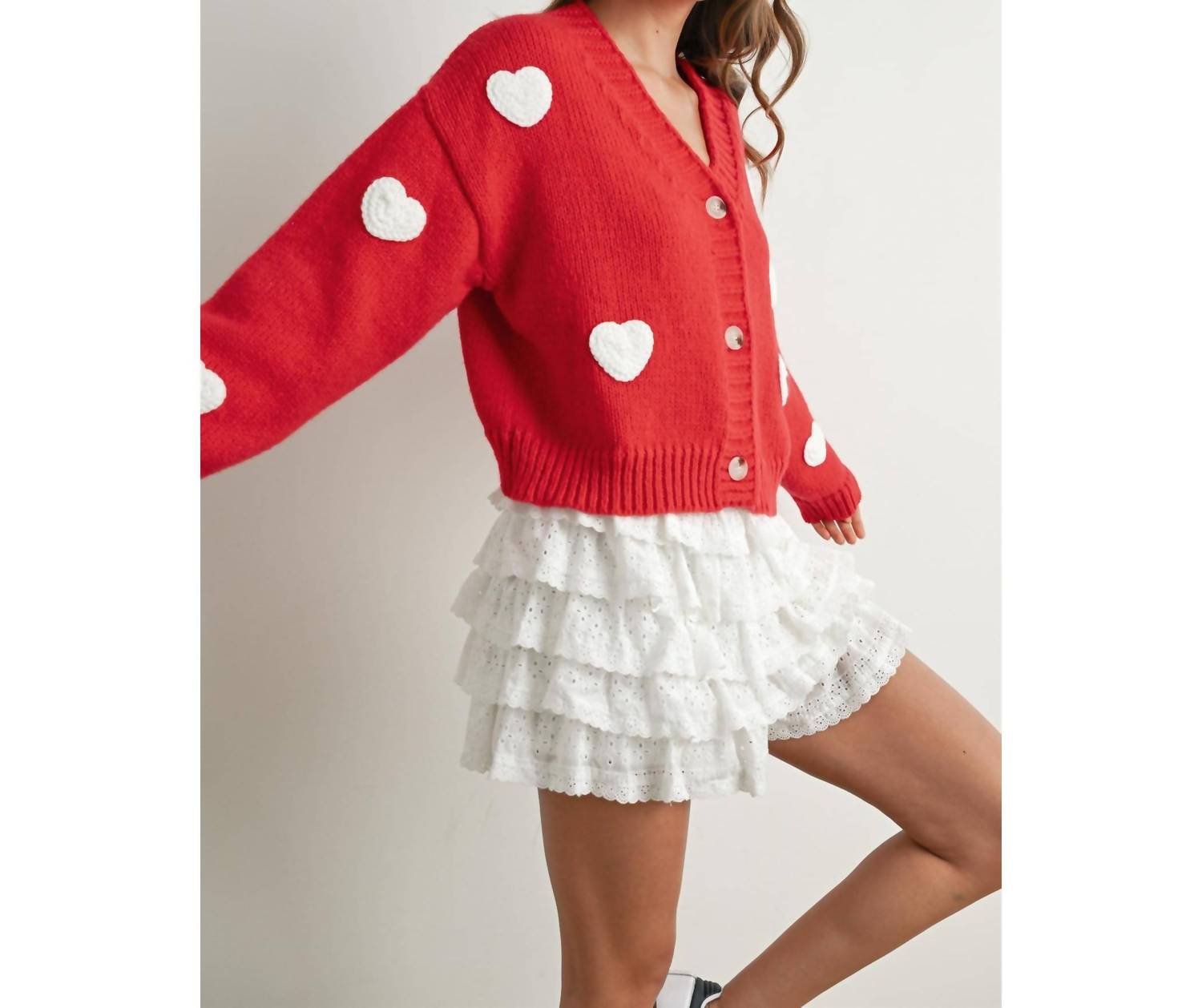 Buttermelon - Georgie Cropped V-neck Cardigan