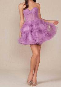 Nox Anabel - Indie Strapless Ruffle Homecoming Dress