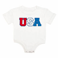 Sweet Wink - Baby Usa Patch Short Sleeve Romper