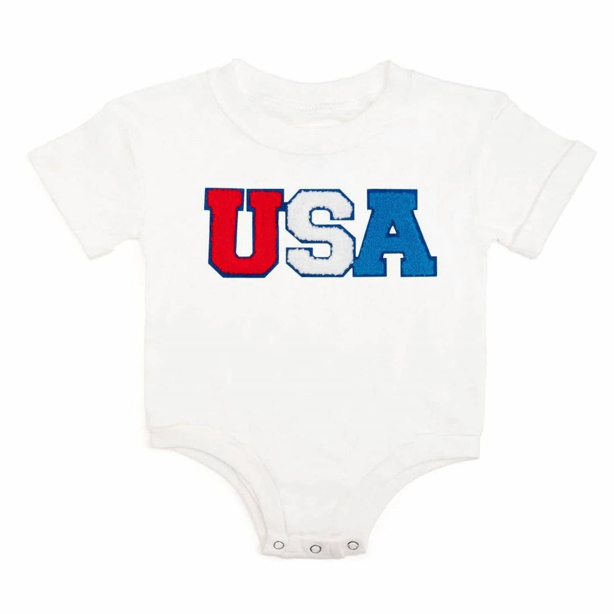 Sweet Wink - Baby Usa Patch Short Sleeve Romper