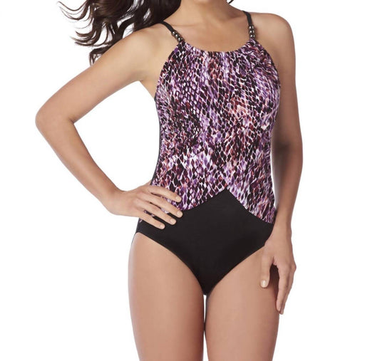 Magicsuit - Snake Charmer Lisa High Neck Underwire One Piece Swimsuit
