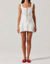 Astr - Kensley Eyelet Tiered Mini Skirt