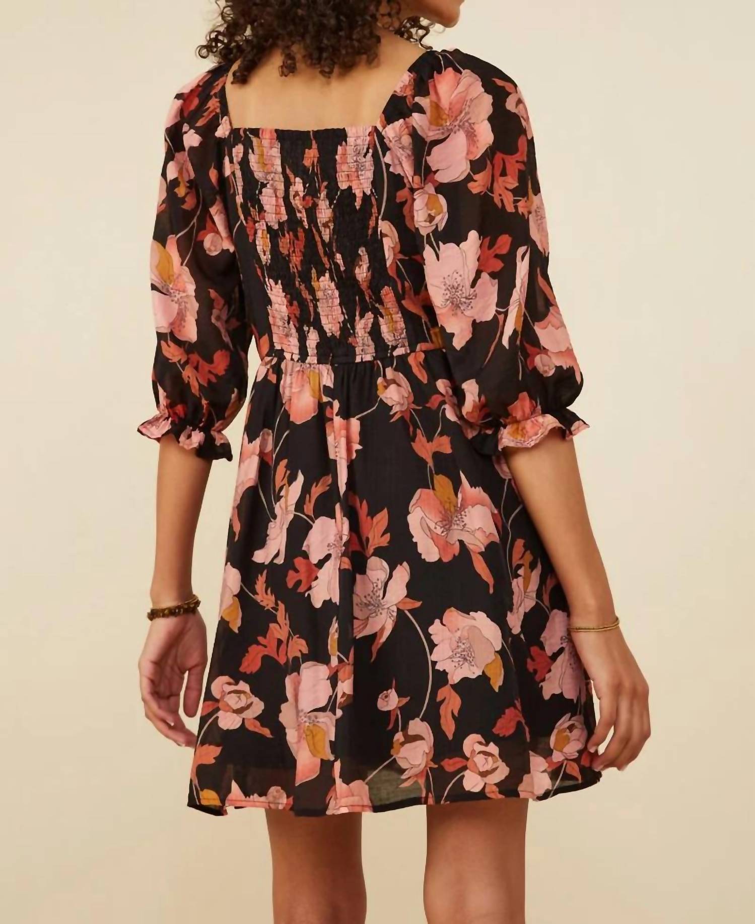 Hayden La - Floral Print Smocked Dress